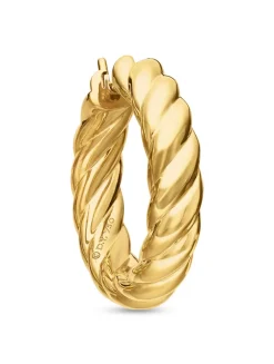 Sculpted Cable Hoop Earrings In 18k Yellow Gold, 25.4mm