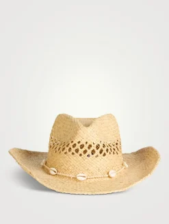 Seashells Raffia Cowboy Hat