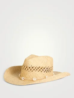 Seashells Raffia Cowboy Hat