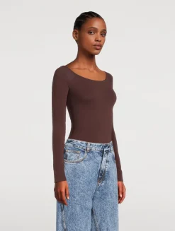 Second Skin Off-The-Shoulder Bodysuit
