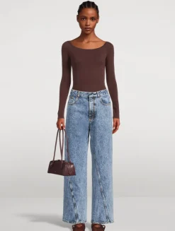 Second Skin Off-The-Shoulder Bodysuit