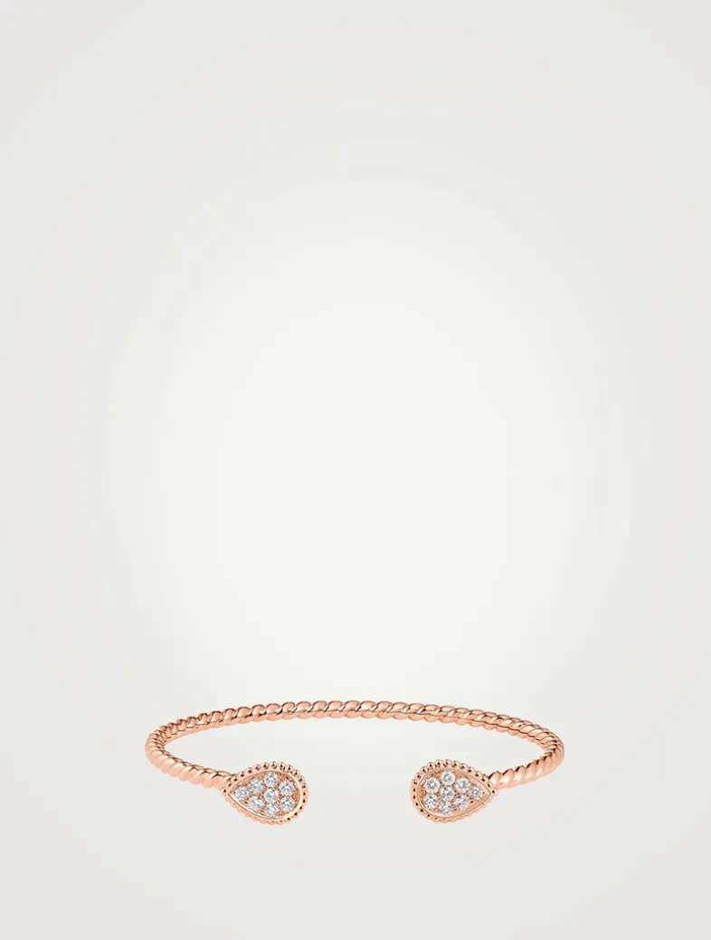 Serpent Bohème 18K Rose Gold Double Motif Bracelet With Diamonds
