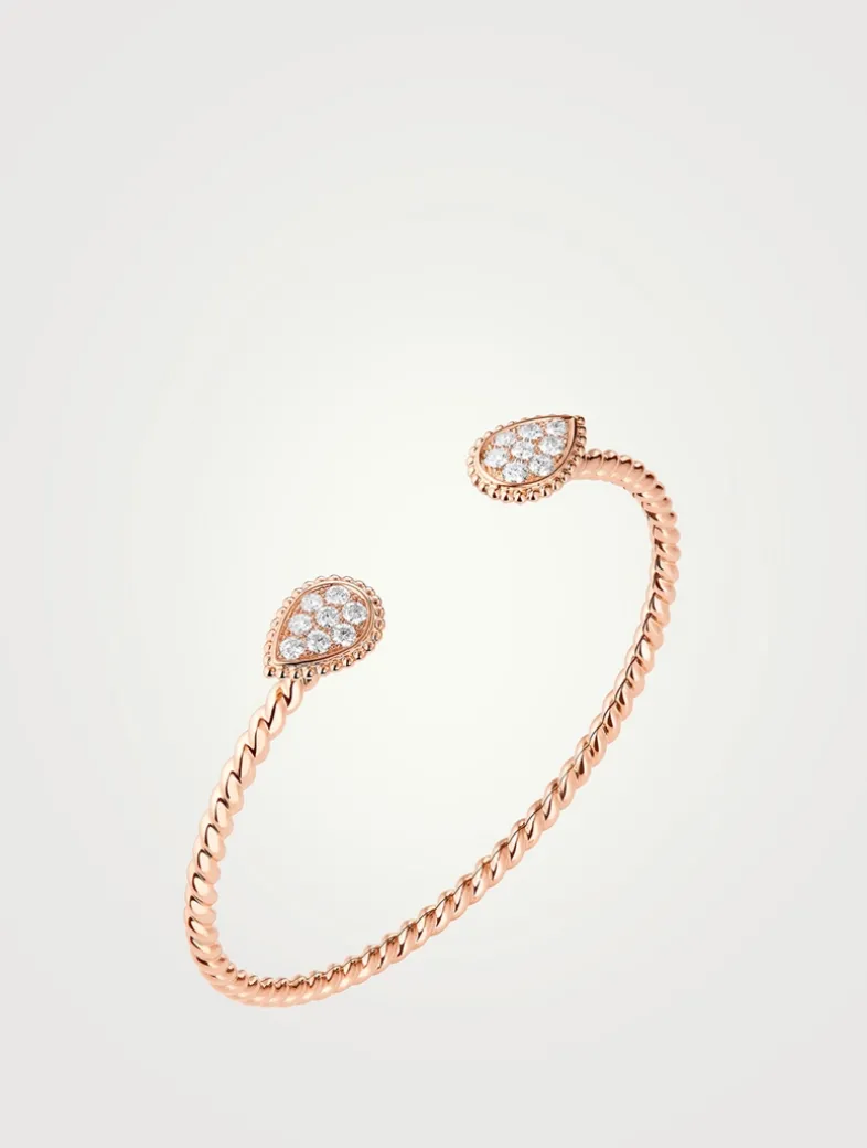 Serpent Bohème 18K Rose Gold Double Motif Bracelet With Diamonds
