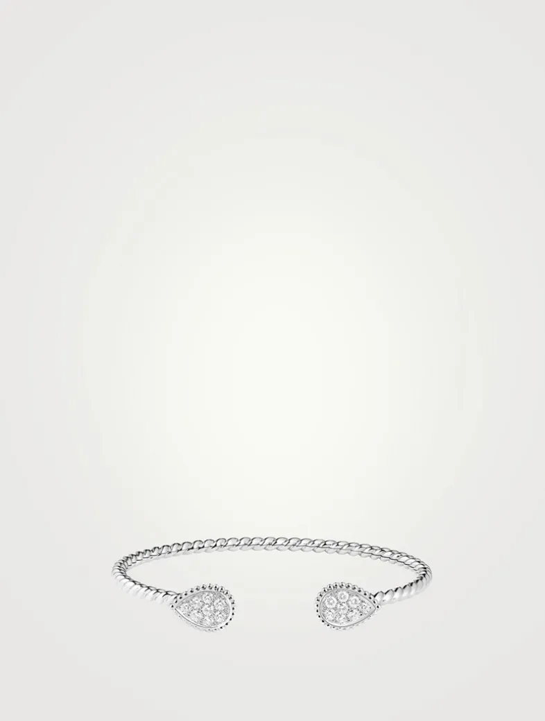 Serpent Bohème 18K White Gold Double Motif Bracelet With Diamonds