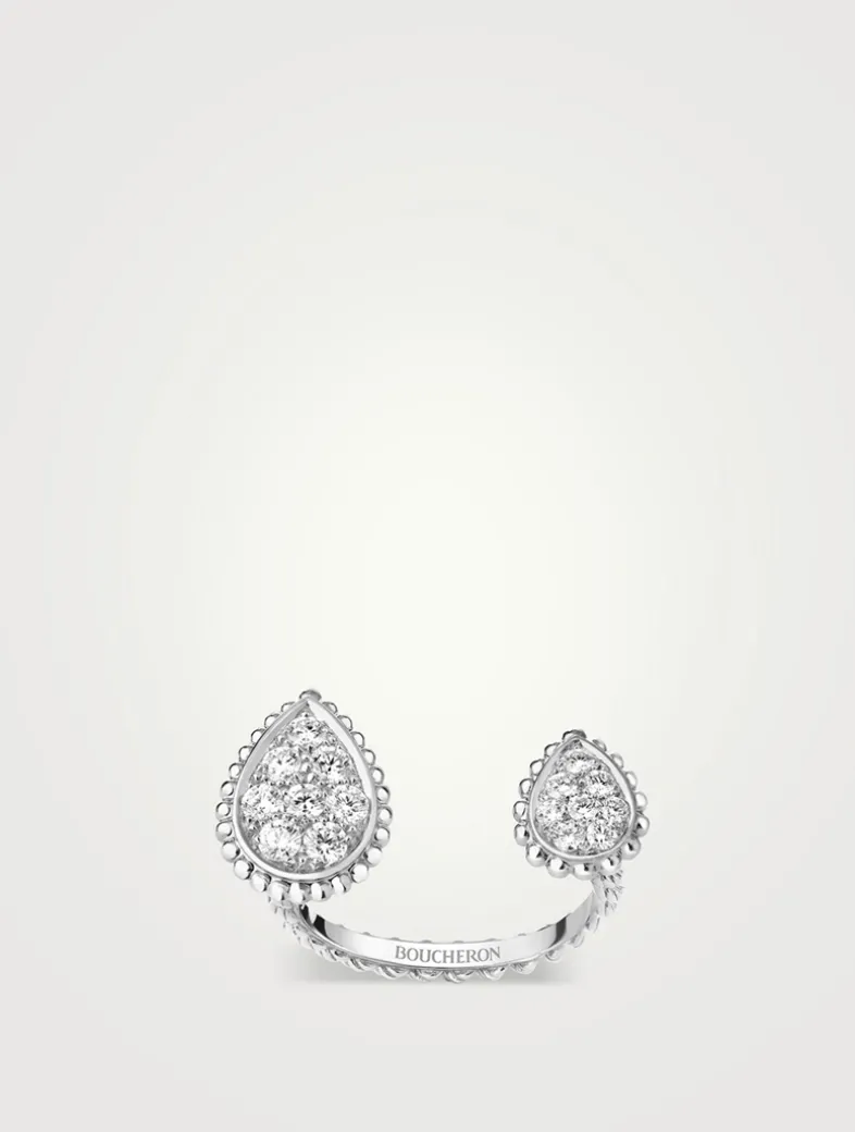 Serpent Bohème 18K White Gold Multi Motif Ring With Diamonds