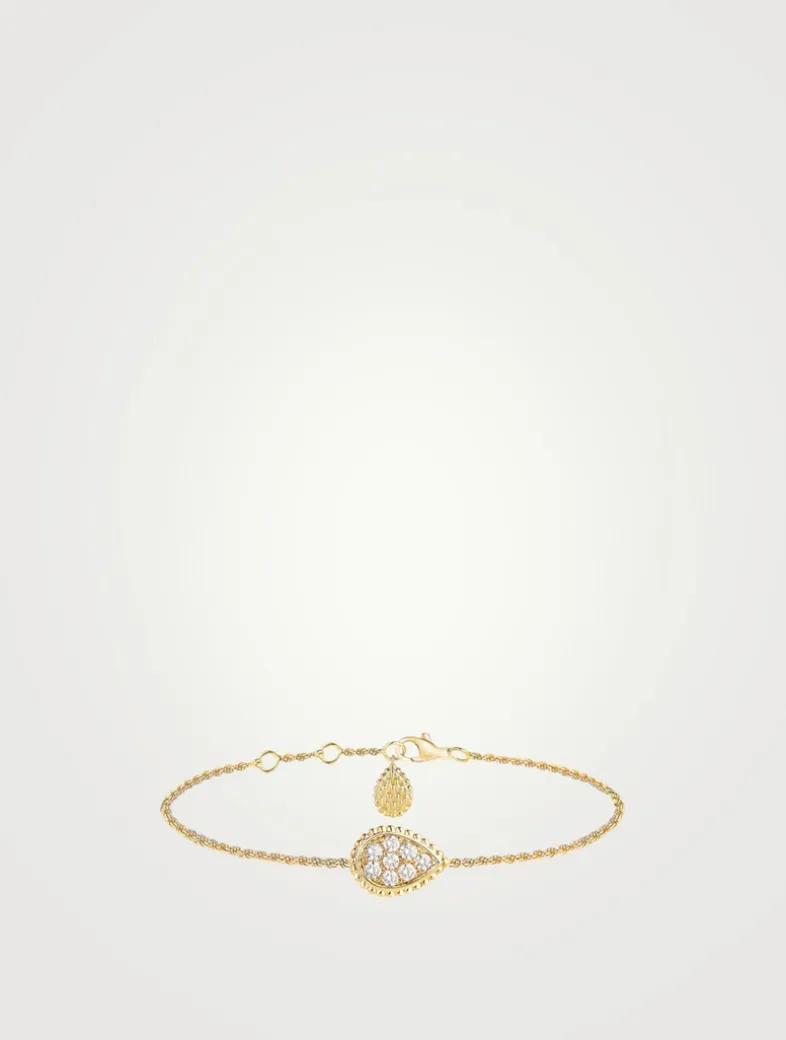 Serpent Bohème S Motif Gold Chain Bracelet With Diamonds