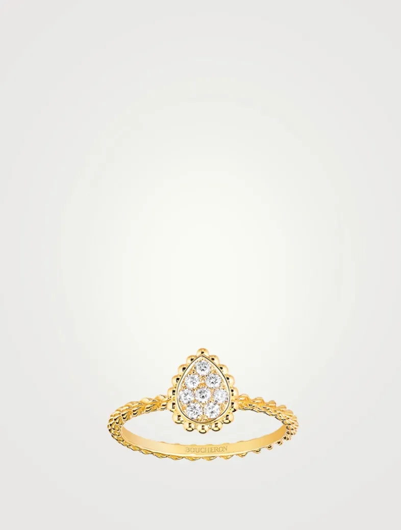 Serpent Bohème XS Motif Gold Ring With Diamonds