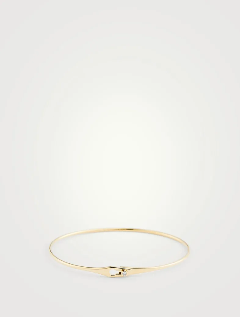 Serrure 18K Gold Bangle Bracelet With Diamond