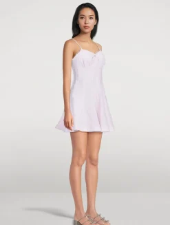 Shai Linen Mini Dress In Gingham Print