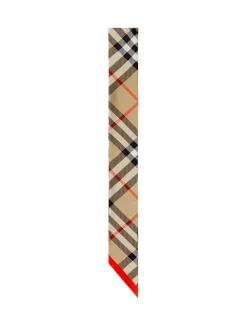 Skinny Check Silk Scarf
