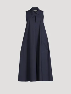 Sleeveless Poplin Shirt Dress