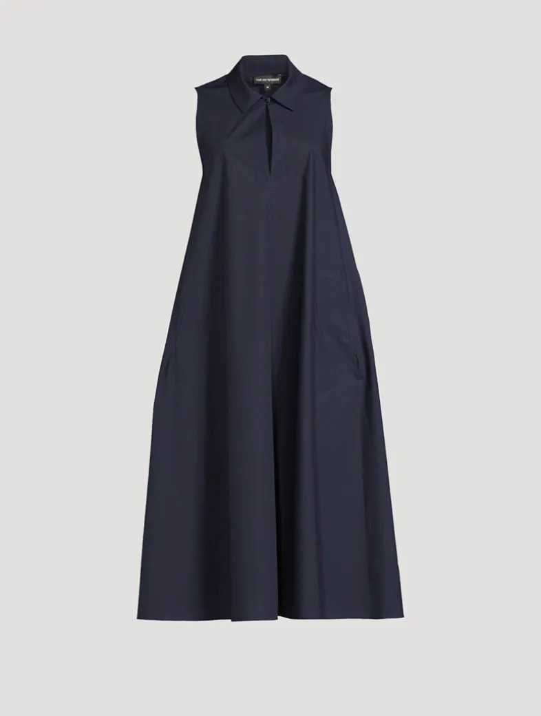 Sleeveless Poplin Shirt Dress