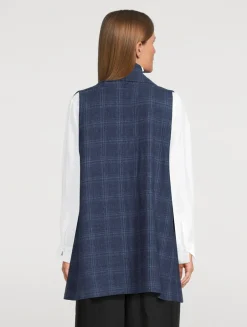 Sleeveless Wool Linen Cardigan