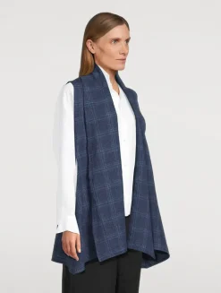 Sleeveless Wool Linen Cardigan