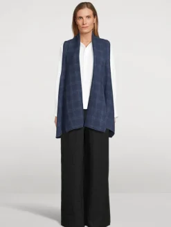 Sleeveless Wool Linen Cardigan