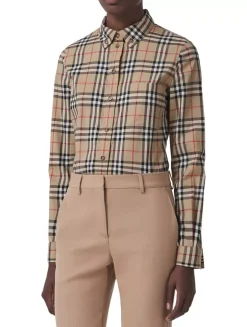 Slim Fit Check Stretch Cotton Shirt