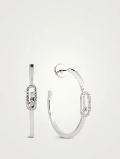 Small Move Uno 18K Gold Hoop Earrings With Diamonds