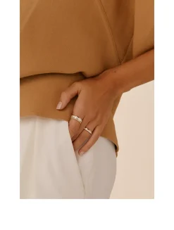 Small White Edition Quatre Gold Ring With White Ceramic