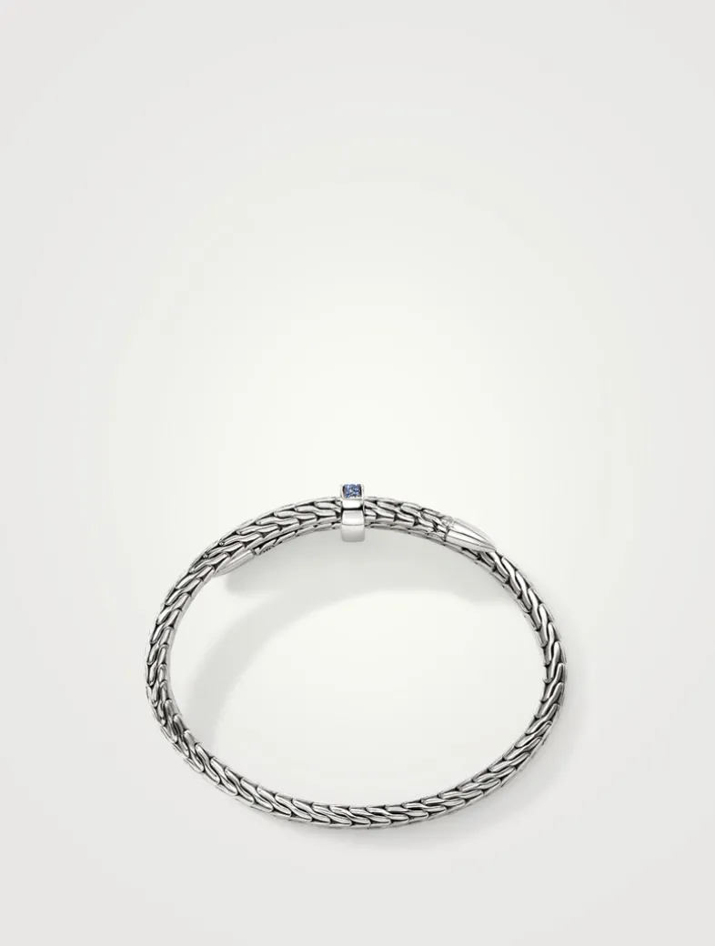 Spear Blue 5.5mm Cuff Bracelet With Blue Sapphire