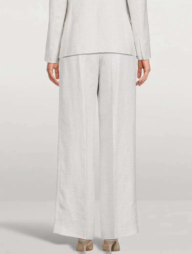 Straight-Leg Trousers In Houndstooth Print