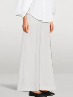 Stretch Wool Flared Trousers