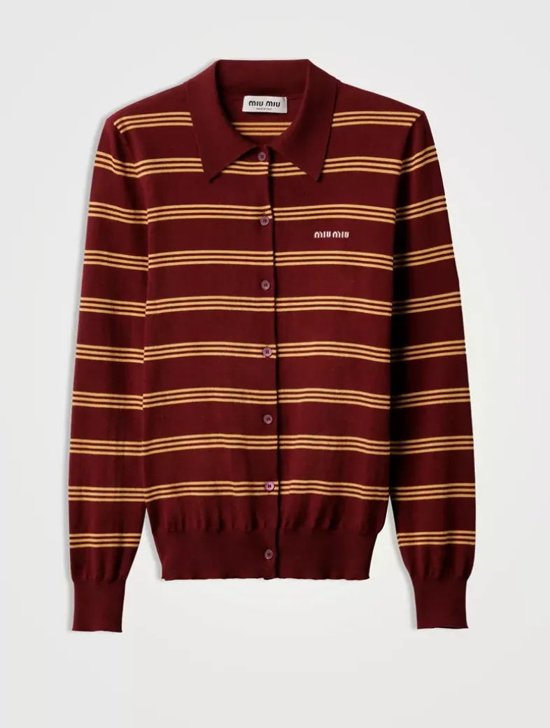 Striped Cashmere And Silk Cardigan