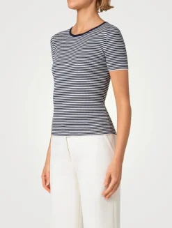 Stripe Jacquard Wool T-Shirt