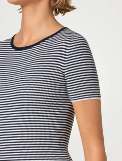 Stripe Jacquard Wool T-Shirt