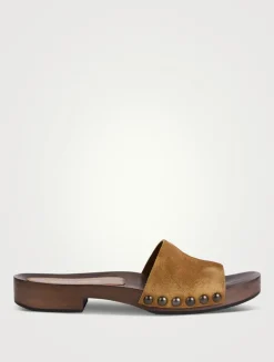 Suede Clogs