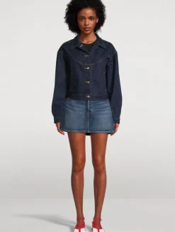 90s Western Shrunken Denim Trucker Jacket