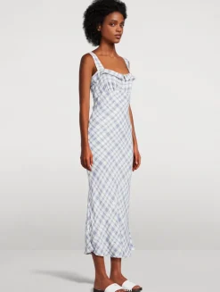 Tancy Bias-Cut Dress In Check Print