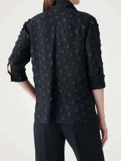 Techno Georgette Tie-Neck Shirt