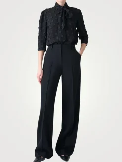 Techno Georgette Tie-Neck Shirt