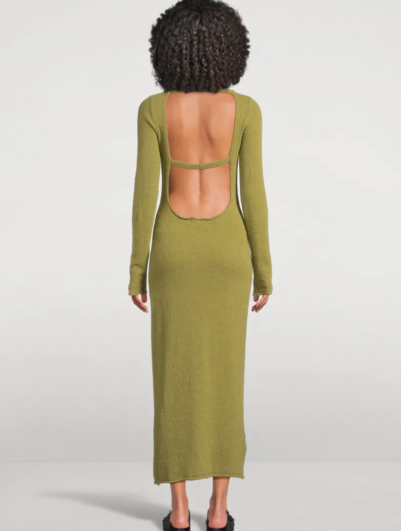 Textured Knit Long-Sleeve Dress