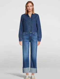 The Checkerboard Duster Straight-Leg Jeans
