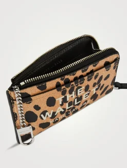 The Leather Zip Wallet In Cheetah Print