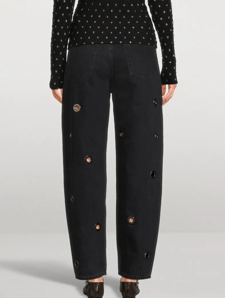 The Narrow Grommet Barrel-Leg Jeans