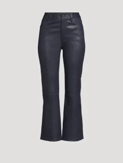 The Reboot Bootcut Leather Cropped Trousers