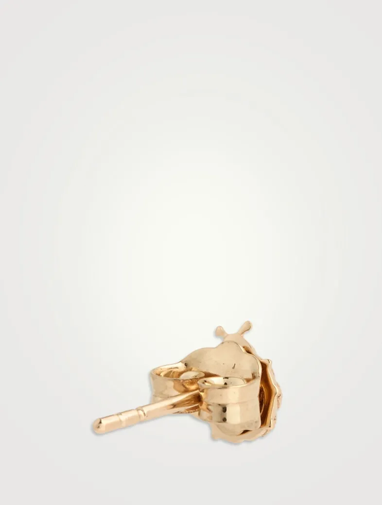 Tiny 14K Gold Ladybug Stud Earrings