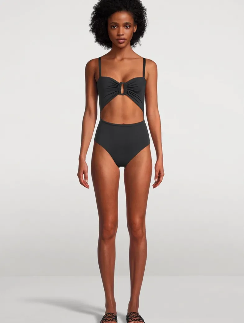 Tortoise Ring Cut-Out One-Piece Swimsuit