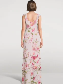 Tripoli Ruffled Maxi Dress In Floral Print