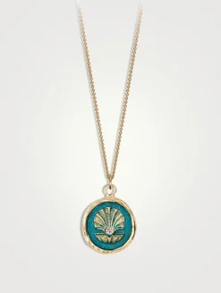 True Colors The World is Your Oyster 14K Gold Signature Talisman Necklace With Diamond