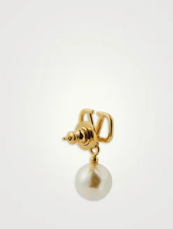 VLOGO Crystal Pearl Drop Earrings