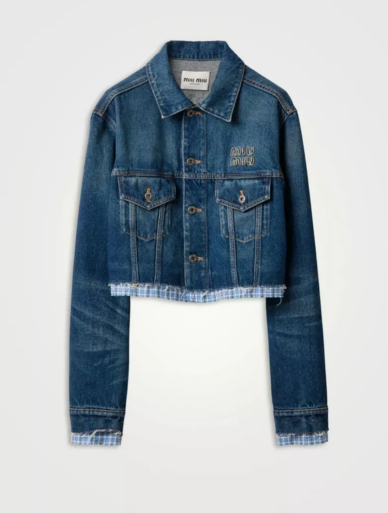 Washed Denim Blouson Jacket