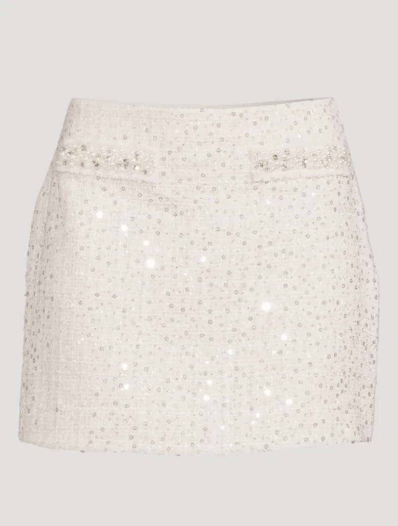 Wendina Embellished Tweed Mini Skirt