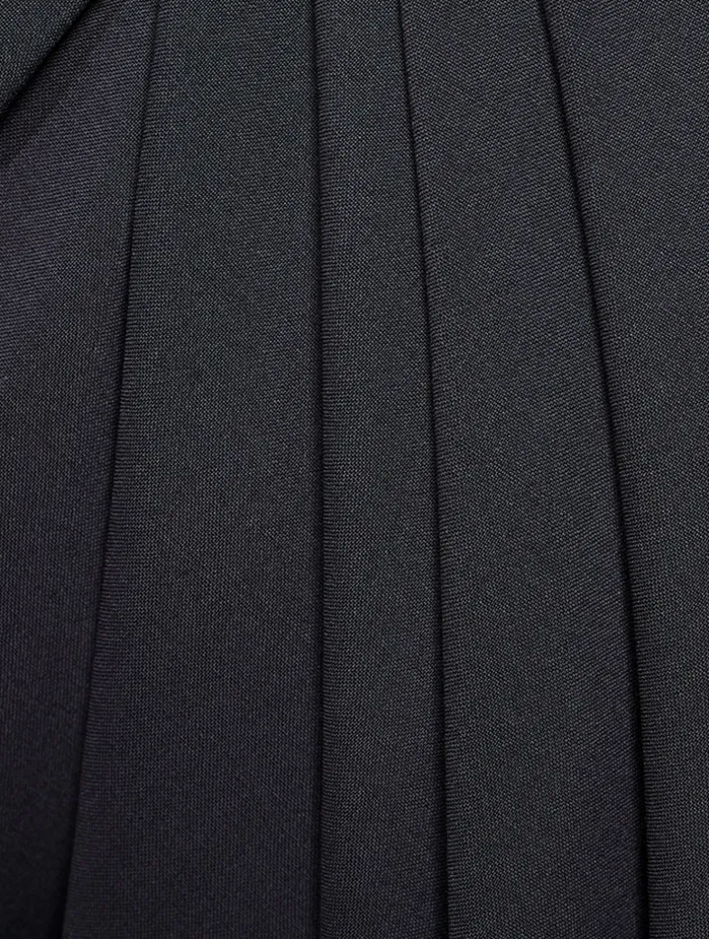 Wool Cropped Draped Trousers