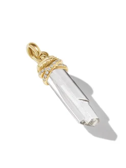 Wrapped Crystal Amulet In Ruby Crystal With 18k Yellow Gold And Diamonds, 46mm