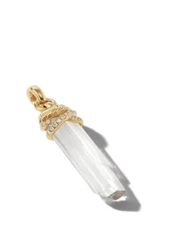 Wrapped Crystal Amulet In Ruby Crystal With 18k Yellow Gold And Diamonds, 46mm