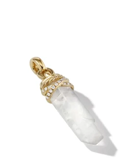 Wrapped Crystal Amulet In Ruby Crystal With 18k Yellow Gold And Diamonds, 46mm