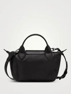 XS Le Pliage Xtra Leather Top Handle Bag